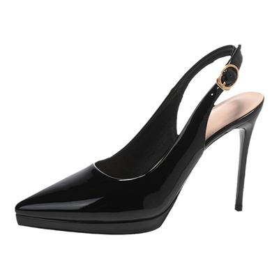 白色高跟鞋细跟不累脚防水台凉鞋