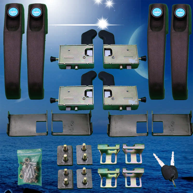 封闭电动三轮车四轮车602门锁总成门锁车棚儿童锁门拉手锁芯配件