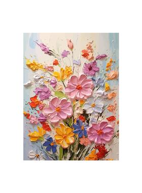 花束彩色花花diy数字油画装饰画