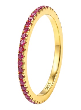 超实用叠戴显贵培育红宝石戒指