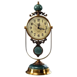 复古典怀旧欧式办公桌面客厅室装饰品石英座钟台式轻奢摆钟表时件