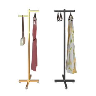 落地挂衣架小型服装展示架不占地晾衣架家用窄款衣帽架出租屋衣架