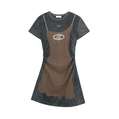 REVAN芮范设计师款闺房风吊带印花沙丘裙RM71101131