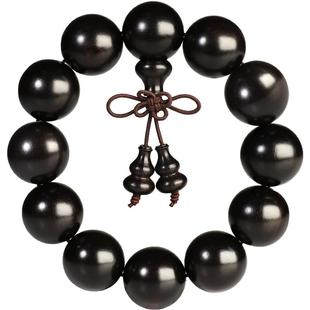 黑檀木手串乌木紫光檀佛珠木手链手珠文玩木头男档位珠黑色檀香女