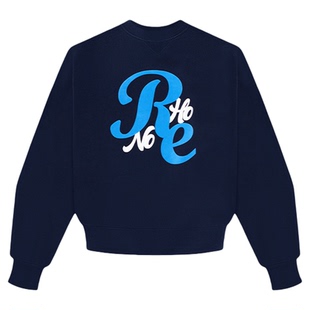 HONORE古月 设计师原创 100%棉绒一体立体发泡字母宽松圆领卫衣