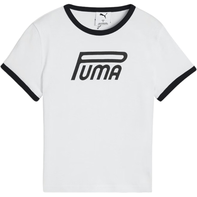 Puma/彪马正品2025 babytee女士针织印花透气修身短袖634053-02