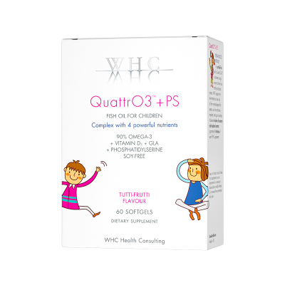 WHC小精灵儿童鱼油Omega3磷脂酰丝氨酸DHA维生素D3记忆专注力60粒