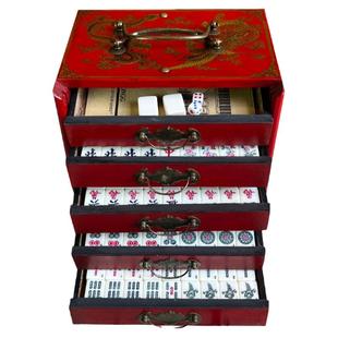 高档特色迷你小麻将牌手搓套装英文带数字母送老外国人用旅行礼物