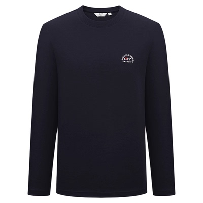 金利来GY时尚休闲长袖t恤男士丝光棉秋冬圆领打底保暖内搭T恤