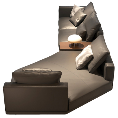 粤府意式极简头层牛皮真皮沙发