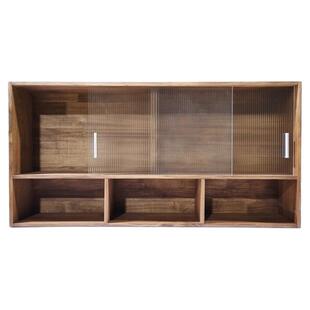 全实木吊柜墙壁柜玻璃门推拉门餐厅储物客厅柜挂柜书柜壁挂收纳柜