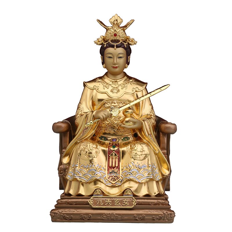 铜摆件中式客厅九天玄女神像