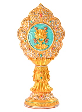 佛前全套供具八吉祥摆件树脂彩绘