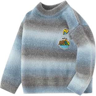 巴拉巴拉男童毛衣儿童条纹针织衫秋冬季新款童装宝宝加厚打底衫小