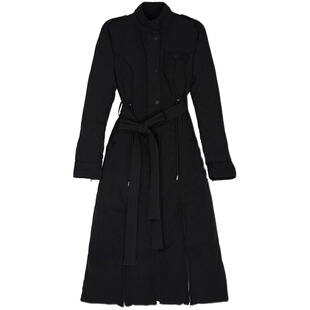 【升级版现货】OfAkiva 黑色鹅绒羽绒服女冬季中长款设计外套