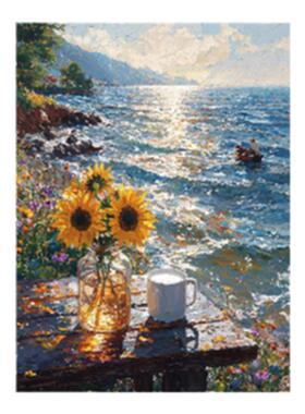 高级感填色画diy手绘油彩画