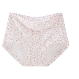 内裤女纯棉中高腰收腹小碎花全棉加长裆胖MM大码三角短裤透气新款