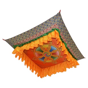 藏式宝盖华盖佛顶盖密宗寺院佛堂布置印法轮正方形天棚宝伞