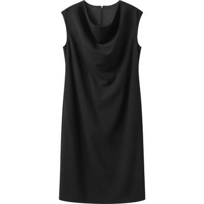 播 bo 商场同款法式醋酸收腰24冬新黑色连衣裙女BDR4LD2707