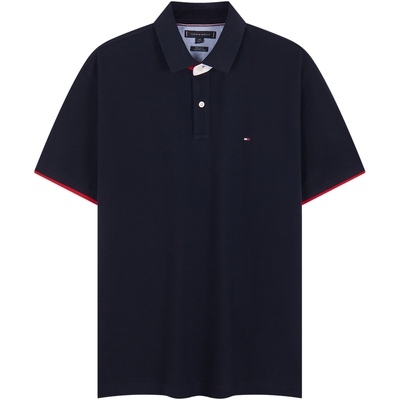 Tommy男装纯棉撞色翻领POLO衫
