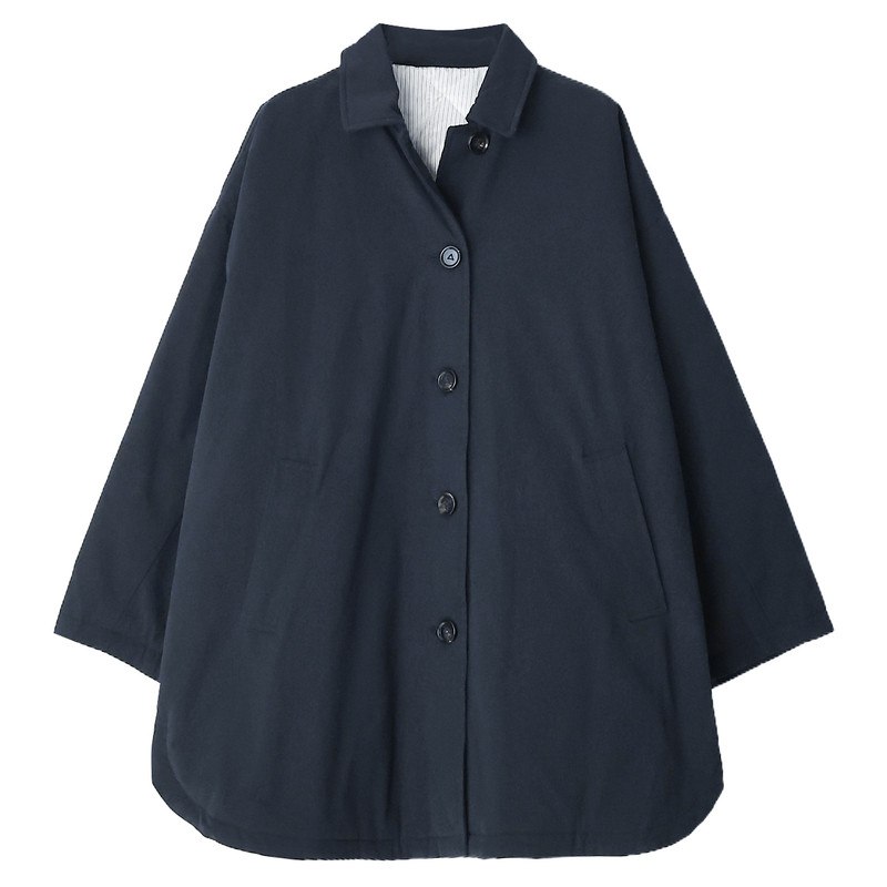 白鹅绒翻领廓形英伦风衣羽绒服女
