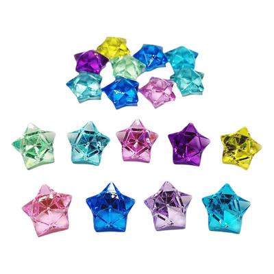 仿水晶透明立体五角星宝石玩具