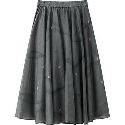 播商场同款气质雪纺印花半身裙女25新款绝美夏日长裙BDS2BD2283