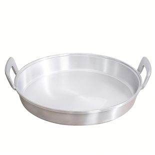 铝平底锅老式吕锅烙饼锅摊煎饼水煎包家用不粘锅加深加大铝锅鏊子