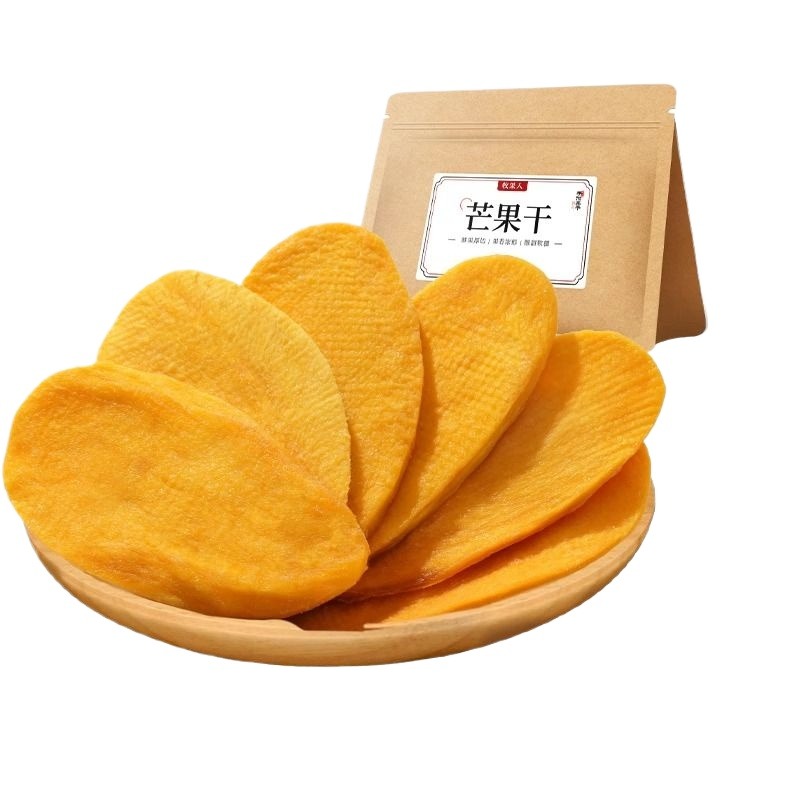 牧果人芒果干条厚切酸甜无核蜜饯果脯休闲零食水果条山楂果干