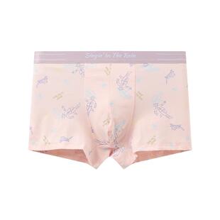 三福男棉感透气内裤 趣味满印图案舒适平角裤四角裤男506538