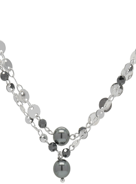 LAMUANA碎银爆闪大溪地灰珍珠手链原创设计感琉璃银色腕饰礼物