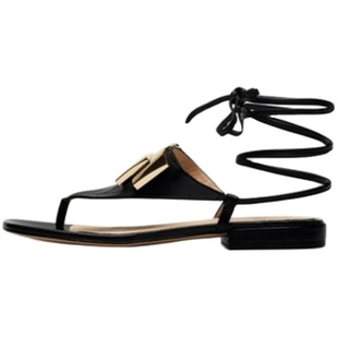 小露娜女鞋S by STELLA仙女风气质平底绑带夹脚罗马凉鞋SS17225