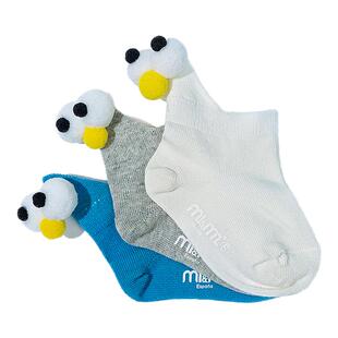 m1m2儿童短袜可爱男女童宝宝纯棉大眼睛船袜百搭袜子M207WZ580