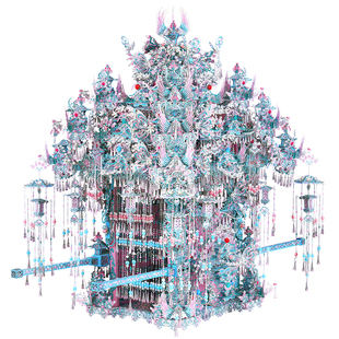 【旗舰店】拼酷粉黛花轿 3D金属拼图拼装模型结婚送朋友手工礼物