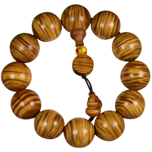 四川金丝楠木手串佛珠男士小叶桢楠阴沉木爆满水波纹男女款手链