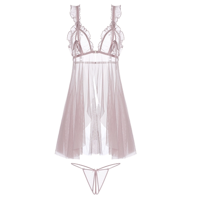 夏何夕透明网纱夏季性感睡衣纯欲