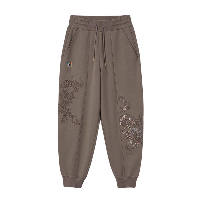 ONIARAI/鬼洗25秋季新品泥棒蓝五运色玄龙刺绣针织长裤男 N540176