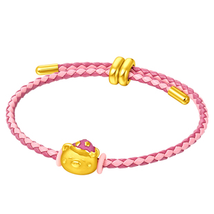 周大福SOINLOVE「萌宠」美梦猪转运珠黄金吊坠手链生日礼物