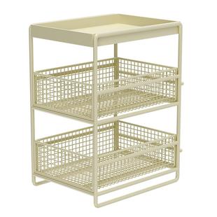 厨房抽拉式置物架水槽柜下拉篮橱柜内分层多功能保鲜膜收纳筐神器