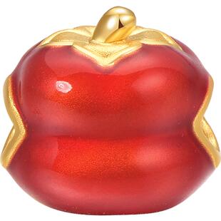 明牌珠宝3D硬金转运珠 黄金大喜柿串珠足金编绳手链AFP0609