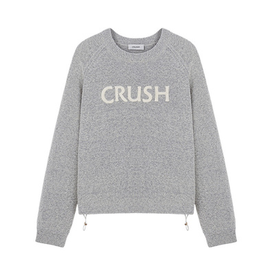 CRUSH泰迪横纹刺绣毛衣