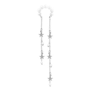 银色星星流苏耳夹无耳洞女2025新款耳环轻奢高级感小众耳骨夹耳饰