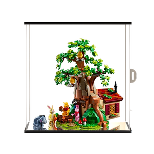 适用乐高21326小熊维尼的树屋积木亚克力展示盒上下木叠加防尘罩