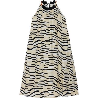 BLUE ERDOS夏季浪漫雅致垂坠感挂脖式A字连衣裙B255I4023