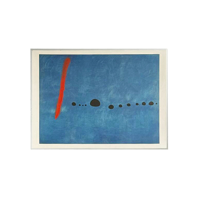 孟菲斯包豪斯挂画客厅大白墙装饰画工业风极简蓝色调治愈系中古风