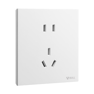 公牛G57超薄开关插座面板G56哑光暮雪白奶油风五孔86型暗装家用