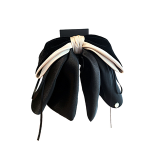 韩系网红丝绒蝴蝶结飘带抓夹高级感洋气百搭马尾夹新款秋冬盘发夹