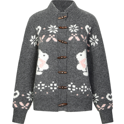 GUUKAHERO费尔岛半高领开衫毛衣