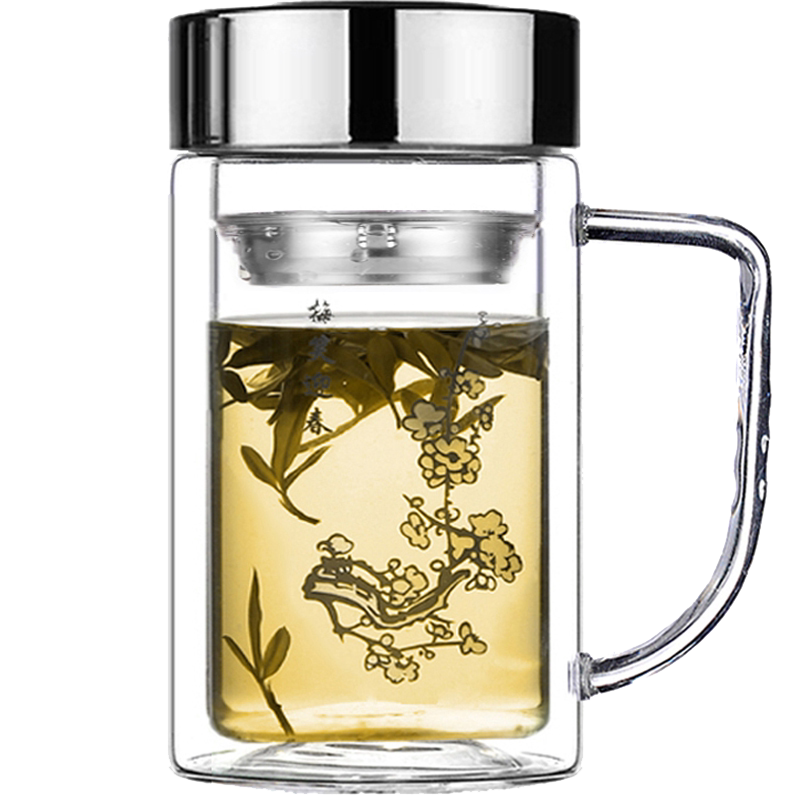 YZY/渊之源双层喝水泡茶玻璃杯