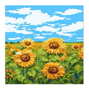 数字油画diy填色高级感风景花束油彩画向日葵治愈减压手绘艺术画